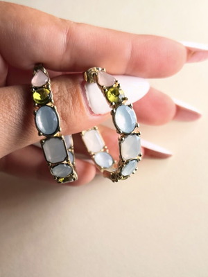 Hoop earrings with stones like new