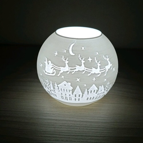 Christmas lantern with LED tealight new, plastic