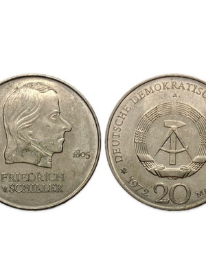 20 Μάρκα DDR Γερμανίας 1972 μεταχειρισμένο νόμισμα