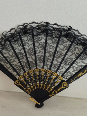 Vintage black color hand fan new