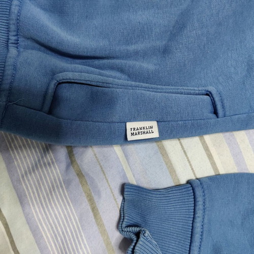 Franklin Marshall hoodie sweatshirt used, size Large, blue
