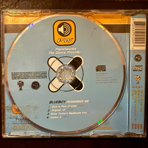 Blue Boy Remember Me CD Maxi-Single like new, Planetworks Rare Edition