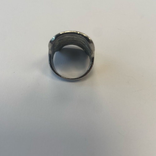 Modern silver turquoise rectangular ring like new
