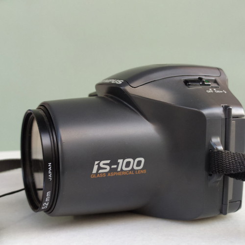 Olympus is100 35mm film camera used with 28-110mm autofocus lens