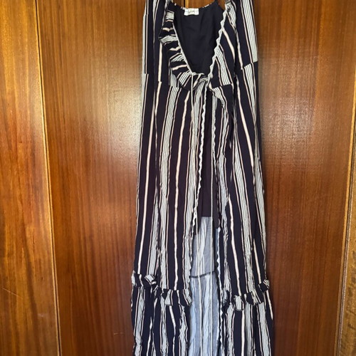 Dejavu long striped dress like new, blue and white, size S