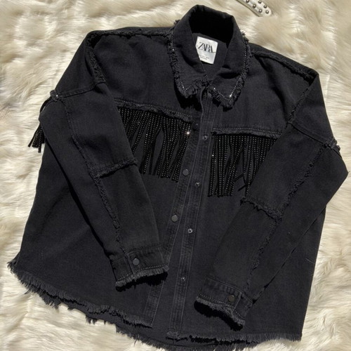 Zara denim shirt black like new, size M