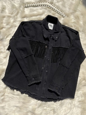 Zara denim shirt black like new, size M