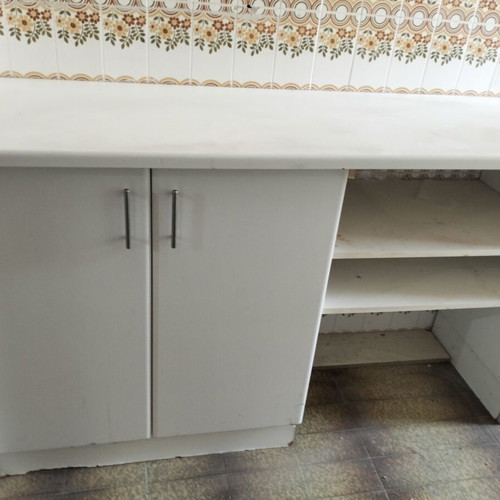 Kitchen cabinets like new, white with countertop and 5 drawers