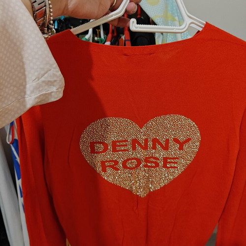 Denny Rose cardigan like new, red knitted with rhinestones