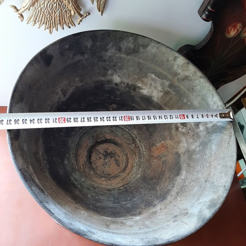 Prewar copper mangali with brass handles used