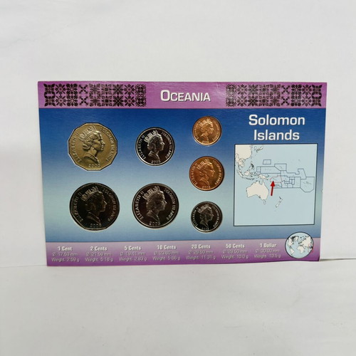Solomon Islands 7-Coin Set New with Display Card 1987-2010