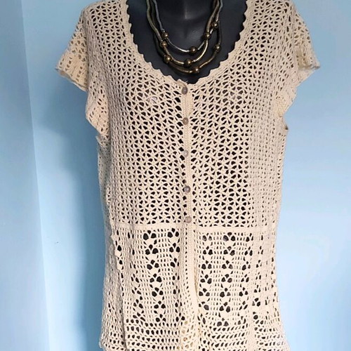 Jensen lace poncho tunic used like new, vintage cotton, XL-3XL