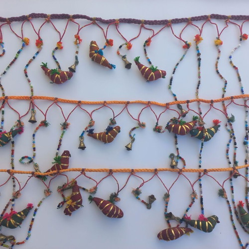 Indian decorative door hanging with birds and bells like new