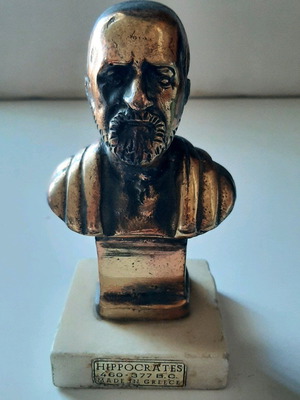 Bronze Hippocrates statue used with marble base