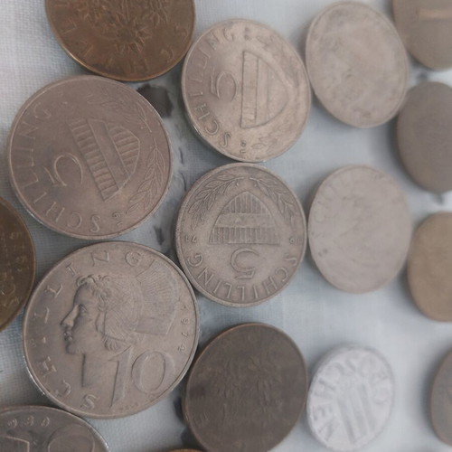 Austrian coins used, collection of ~35 Schilling and Groschen