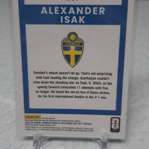 Donruss Road To World Cup 2026 Card Alexander Isak Argyle Sweden new