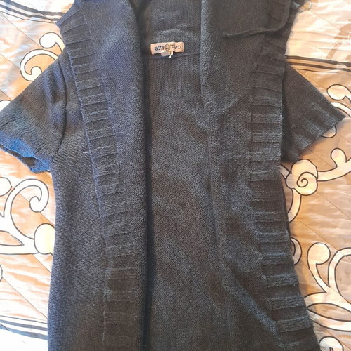 Attrattivo knitted sleeveless cardigan for girls 9-10 years, blue