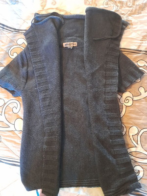 Attrattivo knitted sleeveless cardigan for girls 9-10 years, blue