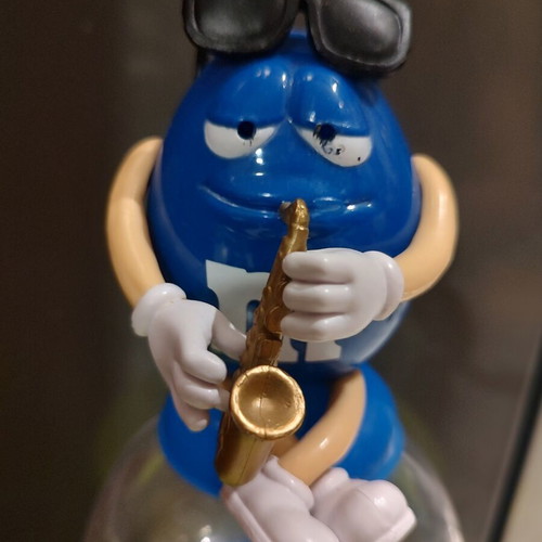 M&M's Candy Dispenser with Blue Saxophone Figure