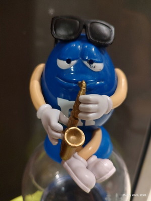 M&M's Candy Dispenser with Blue Saxophone Figure