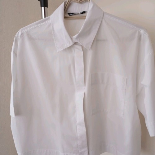 White crop shirt DeFacto like new, cotton poplin fabric