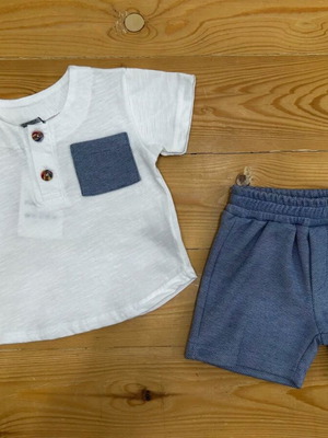 Piqué shirt and shorts set new, size 6-9 months