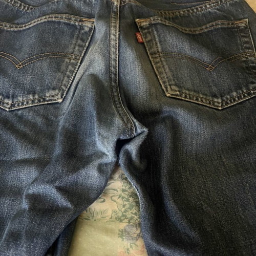 Levi's vintage jeans used, punk and skinhead style, cuffed hems
