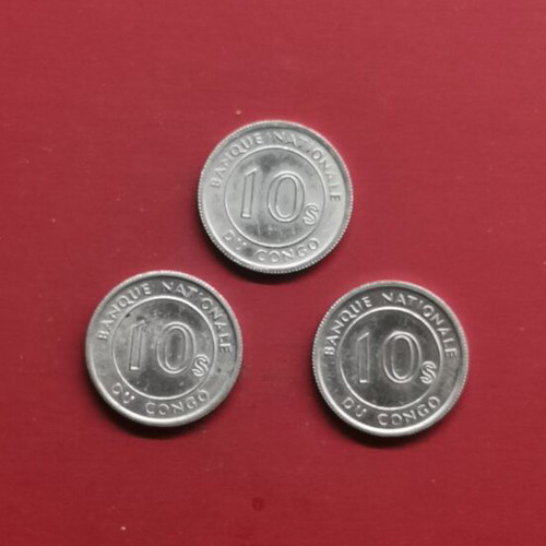 Congo 10 Sengi coins 1967, set of 3