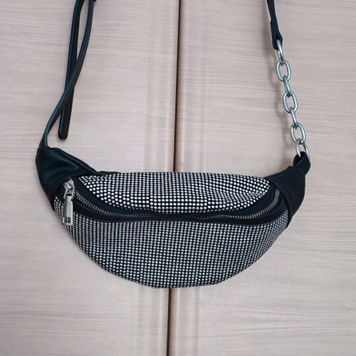 Deezee waist bag new, black with studs like strass