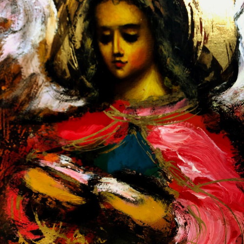 Gatzonis oil painting Angel used 50x60cm with frame