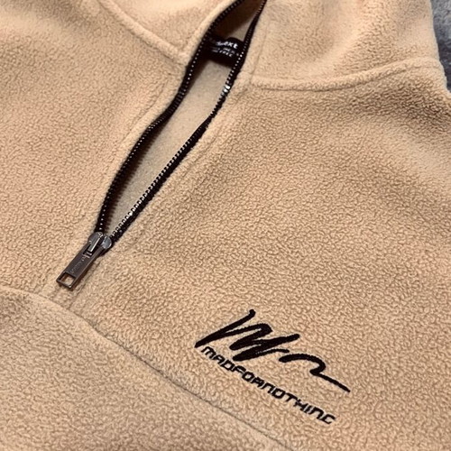 Fleece sweatshirt Large like new, beige with metal zipper