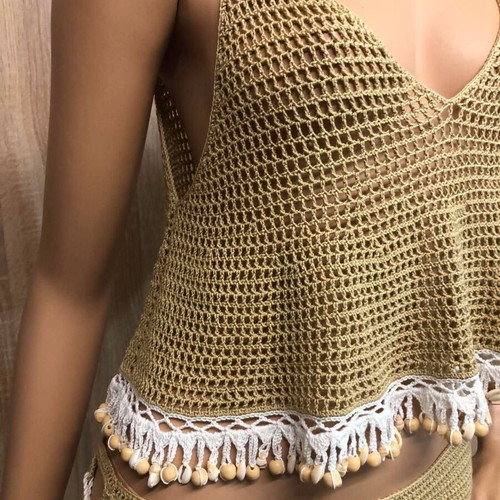 Knitted Beach Set Skirt, Top. Brand new.