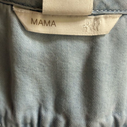 Maternity dress used thin denim with pockets H&M blue