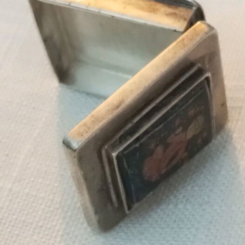 Persian 925 silver box like new with enamel