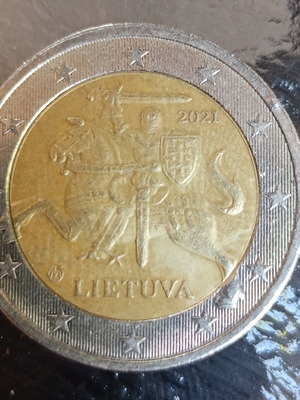 2 Euro Coin Lithuania 2021 Vytis like new