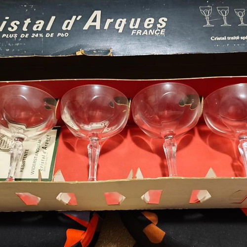 Cristal d'Arques Washington set of 6 champagne coupes 17.5cl like new