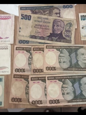 Foreign banknotes used, set of 14 pieces from various countries