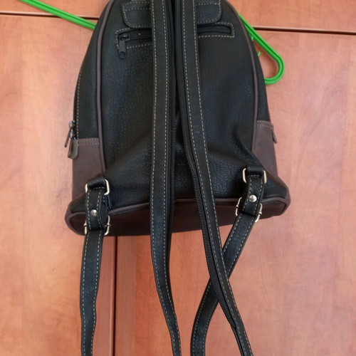 Charm & SHAPE backpack bag used, faux leather, black and brown