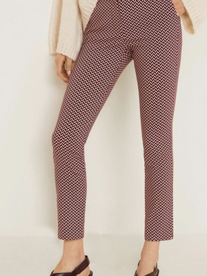 Mango pants used, size S 36 8, burgundy-beige herringbone