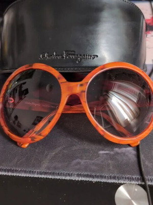 Salvatore Ferragamo sunglasses, orange, with case