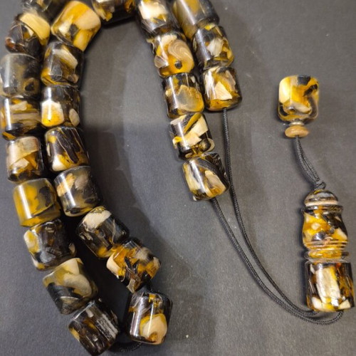 Komboloi made of horn, 29 beads, 13×14mm, new