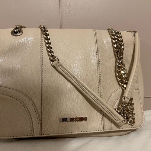 Moschino shoulder bag genuine leather like new, beige
