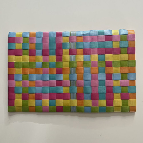 Handmade clutch bag with colorful woven technique, like new