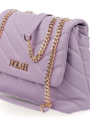 Τσάντα ώμου Nolah λιλά καινούργια με χρυσή αλυσίδα