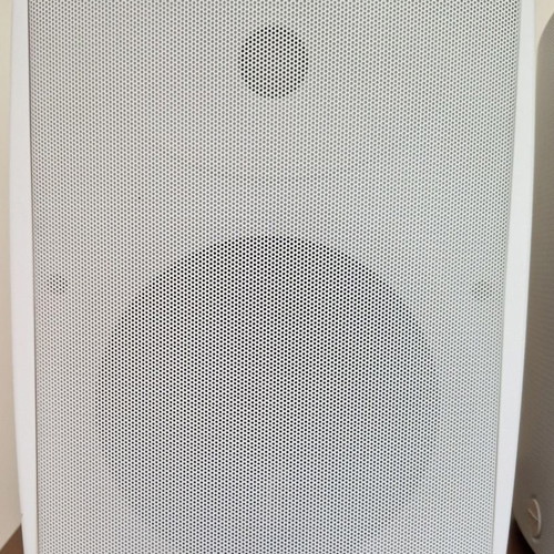 Tempest II White Energy speakers used for indoor and outdoor use