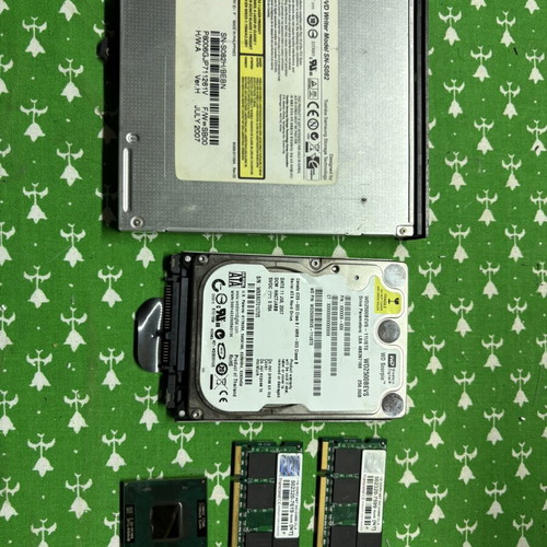 Laptop spare parts pack used, Intel Core 2 Duo T7500, 2GB DDR2, 250GB HDD, DVD Writer