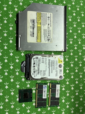 Laptop spare parts pack used, Intel Core 2 Duo T7500, 2GB DDR2, 250GB HDD, DVD Writer