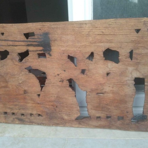 African wood carving panel like new, traditional motifs