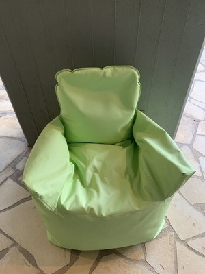 Poofomania Dias children's pouf armchair, green leatherette