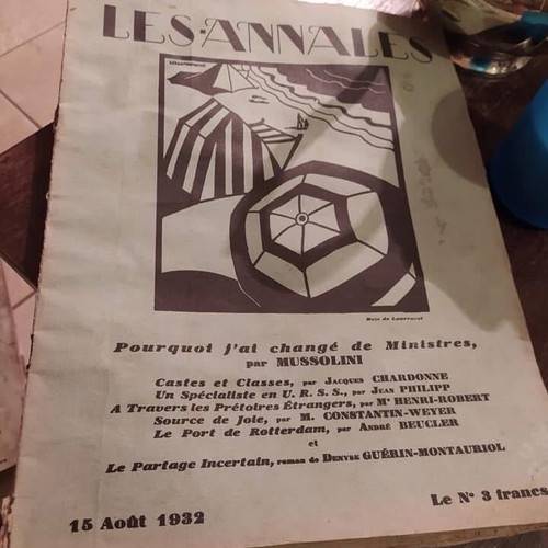 Prewar newspaper 'LE -ANNALES' used, set of 5